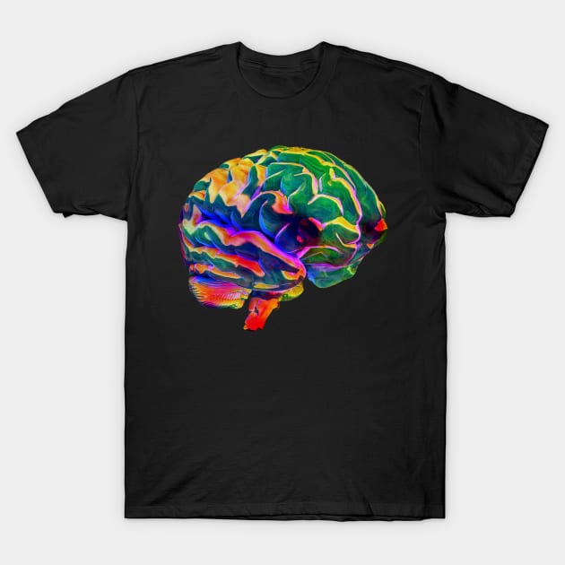 Colorful Glass Human Brain T-Shirt by jrfii ANIMATION